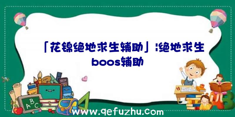 「花锦绝地求生辅助」|绝地求生boos辅助